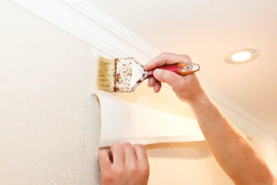 Pose de papier peint à Brethenay — revêtements muraux et toiles de verre